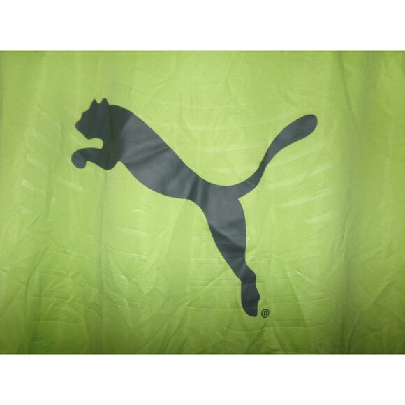 Vintage 80s Puma lime green performance fabric t L - Picture 3 of 5